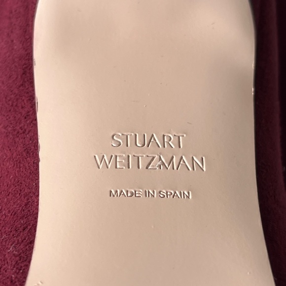NEW STUART WEITZMAN Charlie Caberne Red Burgundy Suede Knee Boot sz 10 - Picture 8 of 9